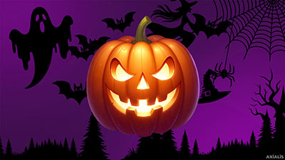 Halloween Pumpkin 2023 — giant carved pumpkin in a moonlit night