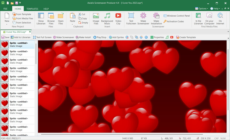Axialis Screensaver Producer — Make Screensavers with thousands of sprites